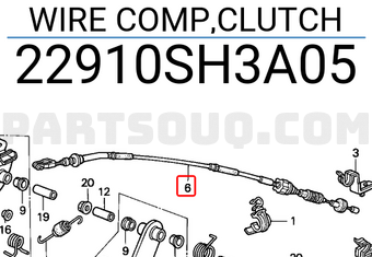 Honda 22910SH3A05 WIRE COMP,CLUTCH