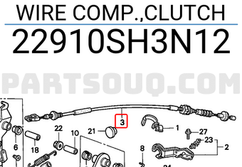 Honda 22910SH3N12 WIRE COMP.,CLUTCH