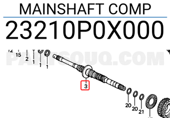 Honda 23210P0X000 MAINSHAFT COMP