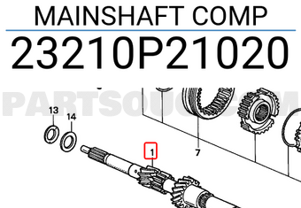 Honda 23210P21020 MAINSHAFT COMP