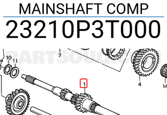 Honda 23210P3T000 MAINSHAFT COMP