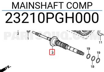 Honda 23210PGH000 MAINSHAFT COMP