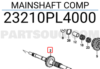Honda 23210PL4000 MAINSHAFT COMP