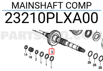 Honda 23210PLXA00 MAINSHAFT COMP