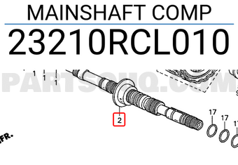 Honda 23210RCL010 MAINSHAFT COMP