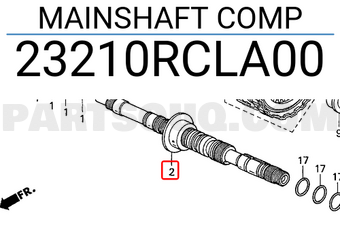 Honda 23210RCLA00 MAINSHAFT COMP