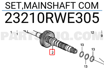 Honda 23210RWE305 SET,MAINSHAFT COM