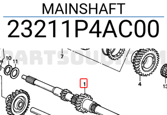 Honda 23211P4AC00 MAINSHAFT