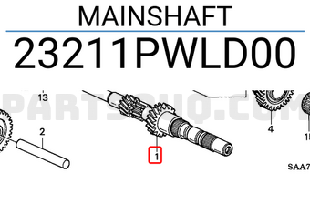 Honda 23211PWLD00 MAINSHAFT