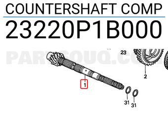 Honda 23220P1B000 COUNTERSHAFT COMP