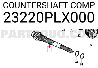 Honda 23220PLX000 COUNTERSHAFT COMP