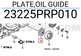 Honda 23225PRP010 PLATE,OIL GUIDE
