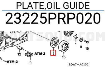Honda 23225PRP020 PLATE,OIL GUIDE