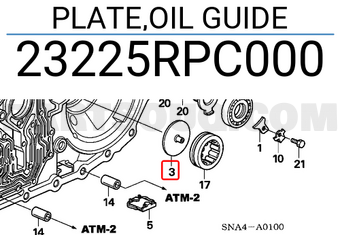 Honda 23225RPC000 PLATE,OIL GUIDE