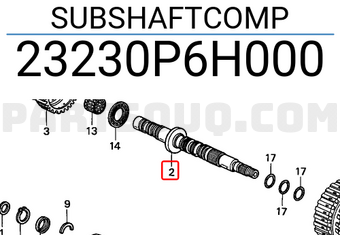Honda 23230P6H000 SUBSHAFTCOMP
