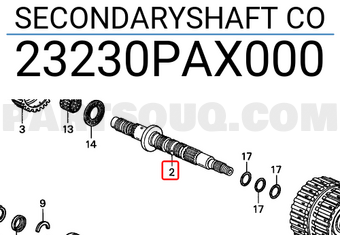 Honda 23230PAX000 SECONDARYSHAFT CO
