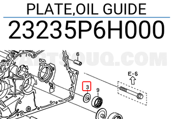 Honda 23235P6H000 PLATE,OIL GUIDE
