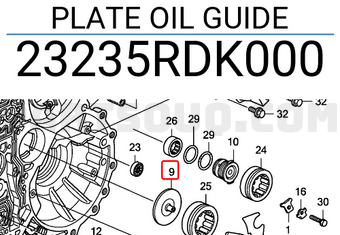 Honda 23235RDK000 PLATE OIL GUIDE