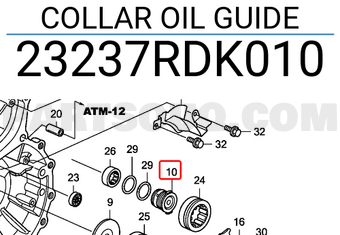 Honda 23237RDK010 COLLAR OIL GUIDE