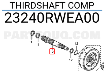 Honda 23240RWEA00 THIRDSHAFT COMP