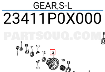 Honda 23411P0X000 GEAR,S-L