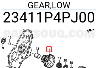Honda 23411P4PJ00 GEAR,LOW