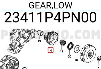 Honda 23411P4PN00 GEAR,LOW