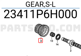 Honda 23411P6H000 GEAR,S-L