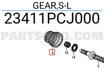 Honda 23411PCJ000 GEAR,S-L