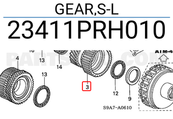 Honda 23411PRH010 GEAR,S-L