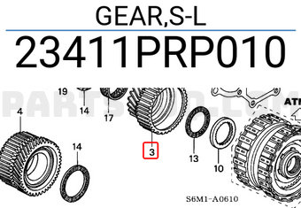 Honda 23411PRP010 GEAR,S-L