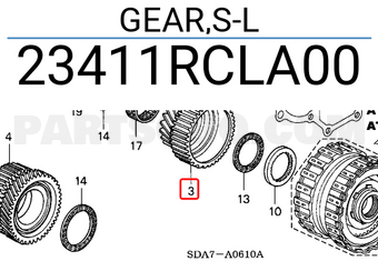 Honda 23411RCLA00 GEAR,S-L