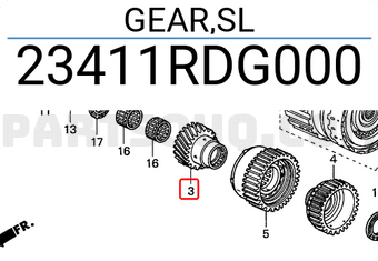 Honda 23411RDG000 GEAR,SL