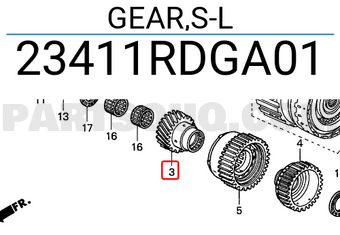 Honda 23411RDGA01 GEAR,S-L