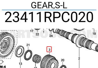 Honda 23411RPC020 GEAR,S-L