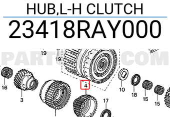 Honda 23418RAY000 HUB,L-H CLUTCH