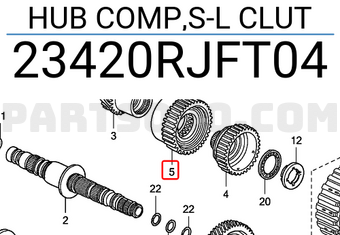 Honda 23420RJFT04 HUB COMP,S-L CLUT