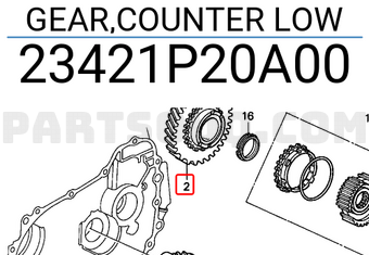 Honda 23421P20A00 GEAR,COUNTER LOW