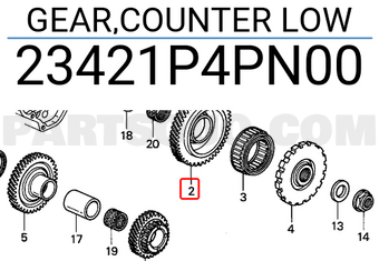 Honda 23421P4PN00 GEAR,COUNTER LOW