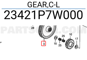 Honda 23421P7W000 GEAR,C-L