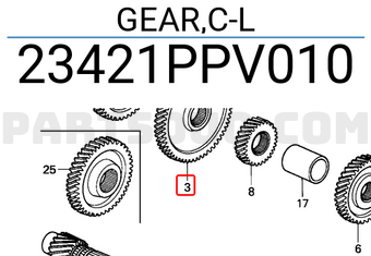 Honda 23421PPV010 GEAR,C-L