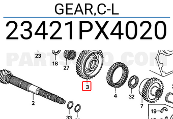 Honda 23421PX4020 GEAR,C-L