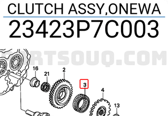 Honda 23423P7C003 CLUTCH ASSY,ONEWA