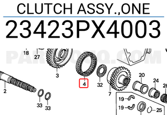 Honda 23423PX4003 CLUTCH ASSY.,ONE