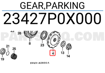 Honda 23427P0X000 GEAR,PARKING