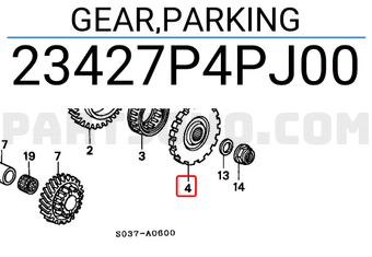 Honda 23427P4PJ00 GEAR,PARKING