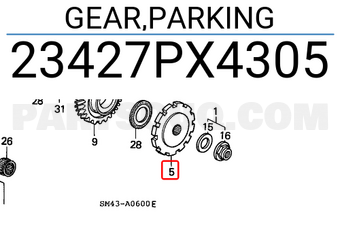 Honda 23427PX4305 GEAR,PARKING
