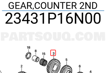 Honda 23431P16N00 GEAR,COUNTER 2ND