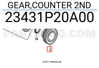 Honda 23431P20A00 GEAR,COUNTER 2ND
