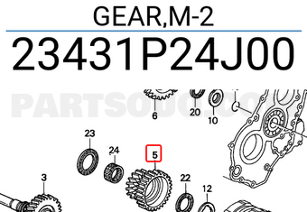 Honda 23431P24J00 GEAR,M-2